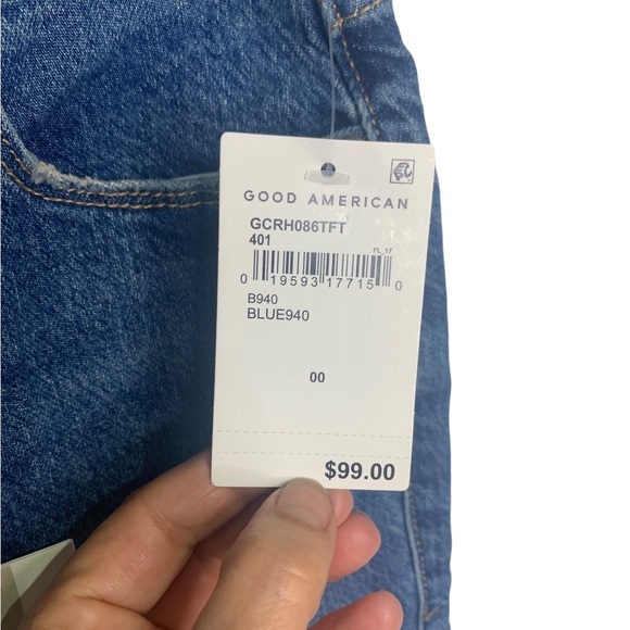 Good American Good Classic Raw Hem Jeans size 24 NWT - Picture 4 of 7